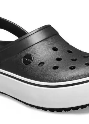 Сабо crocs crocband platform clog black/white чорні2 фото
