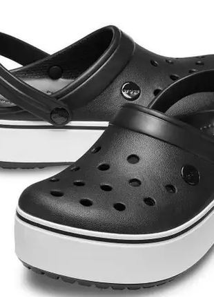 Сабо crocs crocband platform clog black/white чорні