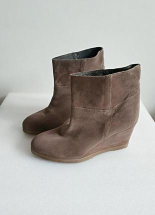 Замшевые женские деми ботинки полусапожки minelli франция оригинал