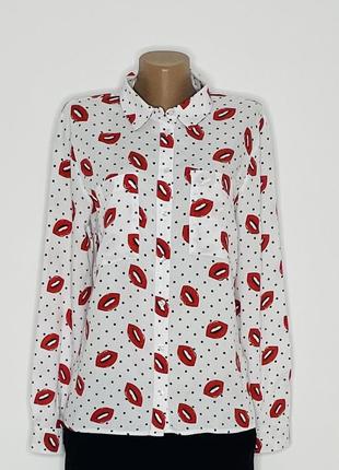 Блуза рубашка вискоза карманы женская блузка кофта длинный рукав натуральная манжеты пуговицы воротник принт стильная жіноча сорочка довгий рукав