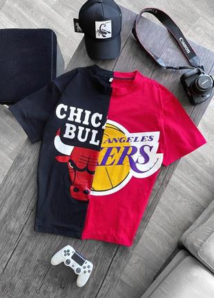 Футболка мужская "chicago bulls/los angeles lakers" k62_ф