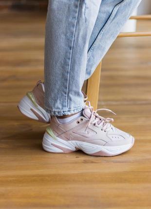 Жіночі шкіряні рожеві кросівки nike m2k tekno 🆕 найк м2к текно7 фото