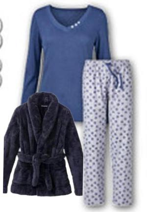 Пижама тройка esmara s реглан, штаны и меховушка тедди кофта1 фото