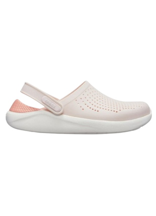 Сабо crocs literide clog кроксы светло персиковые 204592 powder/white3 фото