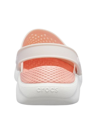 Сабо crocs literide clog кроксы светло персиковые 204592 powder/white6 фото