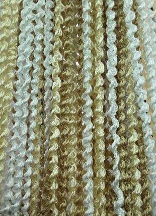 Шторы нити спиральки, лапша, макароны с люрексом