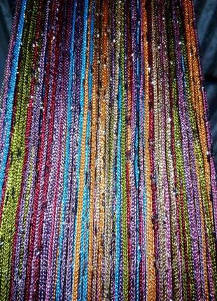 Шторы нити кисея радуга, дождь, лапша с люрексом