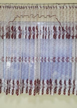 Тюль занавеска 1,7 х 3м, 1,7х 4м в зал,спальню,кухню,на балкон,веранду