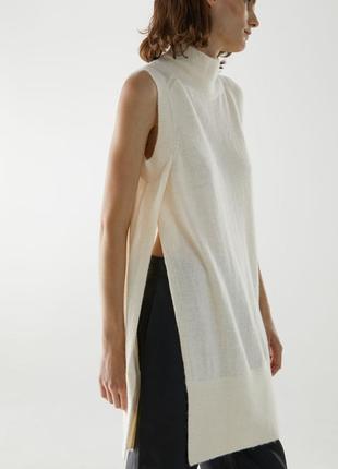 Дизайнерская туника жилетка-платье удлиненная вязанная шерстяная накидка альпака 100% rundholz2 фото