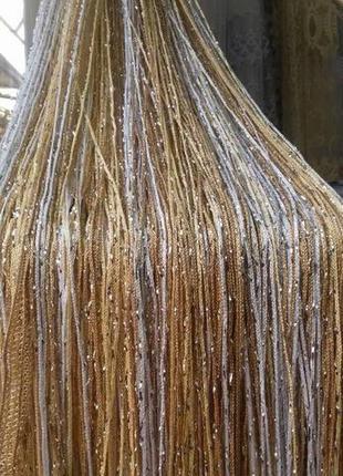 Шторы нити кисея радуга, дождь, лапша с люрексом