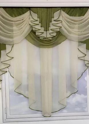 Готовый тюль из шифона для комнаты,спальни,кухни, детской