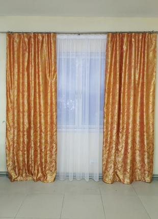 Готовые шторы 1,5х2,7м для спальни или гостинной из жаккарда1 фото
