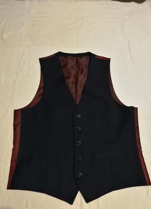 Мужская синяя жилетка moss london