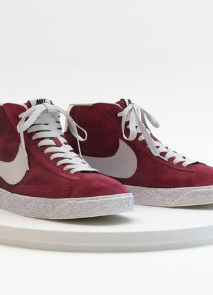 Лригинальные винтажные кроссовки сникерсы хайтопы nike blazer mid suede vintage с логотипом swoosh.1 фото