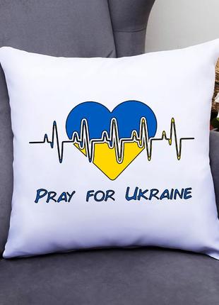 Подушка декоративна з принтом "pray for ukraine"