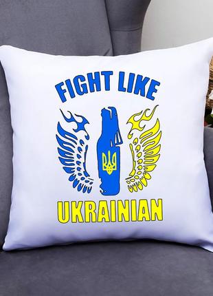 Подушка декоративна з принтом "fight like ukraine"