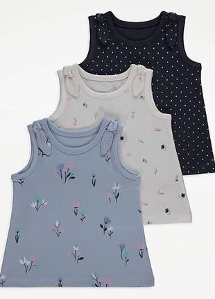 Бавовняні маєчки george на дівчинку 9-12, 12-18 місяців