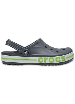 Сабо crocs bayaband clog кроксы серые с зеленым 205089-0a3 charcoal3 фото