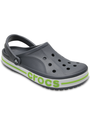 Сабо crocs bayaband clog кроксы серые с зеленым 205089-0a3 charcoal2 фото
