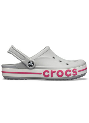 Сабо crocs bayaband clog кроксы светло серые 205089 light grey/candy pink3 фото