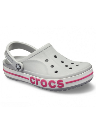 Сабо crocs bayaband clog кроксы светло серые 205089 light grey/candy pink2 фото