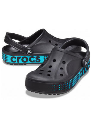 Сабо crocs bayaband clog кроксы черные 205089-001 logo motion black