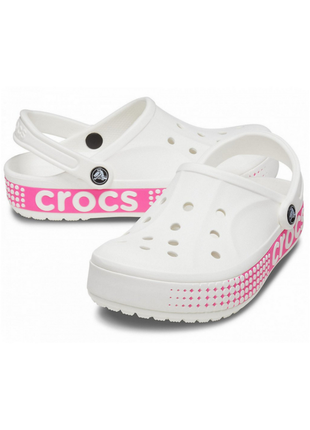 Сабо crocs bayaband clog крокси білі 206852-100 logo motion white