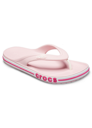Тапочки crocs bayaband flip в'єтнамки крокс рожеві 205393-6ov petal pink2 фото