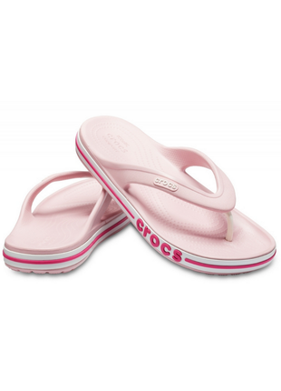 Тапочки crocs bayaband flip вьетнамки крокс розовые 205393-6ov petal pink