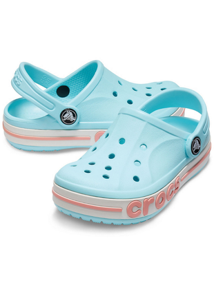 Сабо crocs bayaband kids clog дитячі крокси блакитні 205100 ice/blue