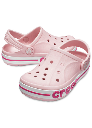 Сабо crocs bayaband kids clog детские кроксы розовые 205100-606 pearl