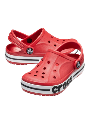 Сабо crocs bayaband kids clog дитячі крокси червоні 205100-6en pepper