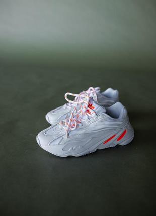 Adidas yeezy 700 white/orange новинка жіночі білі помаранчеві круті кросівки адідас ізі весна літо осінь демі белые демисезонные кроссовки2 фото