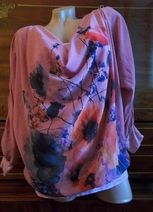 Женская шифоновая блуза, имитация двойка. италия.2 фото