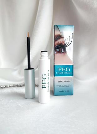 Сироватка для росту вій / сироватка для стимуляції росту вій feg eyelash enhancer, 3 мл