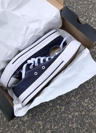 Converse low navy blue класичні низькі кеди конверс темносині сині весна літо демісезон унісекс чоловічі жіночі синие кеды классика10 фото