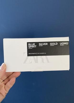 Zara men пробнички blue spirit/silver/gold/uomo