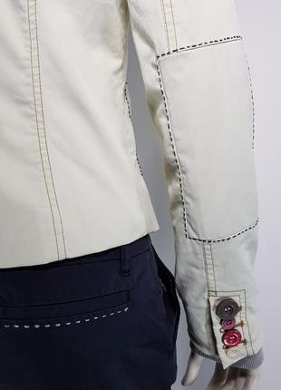 Жакет "desigual" белый на подкладке с вышивкой на спине (испания)9 фото