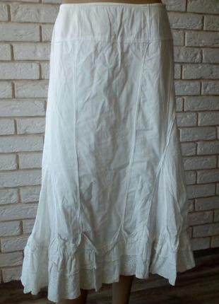 Белая, длинная юбка из хлопка  12 -14