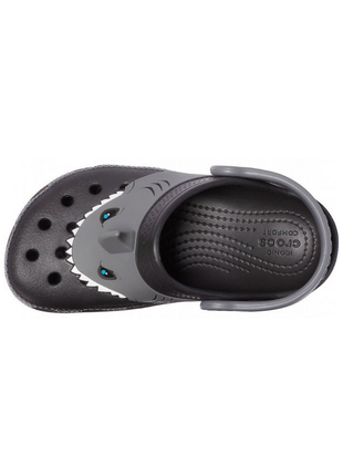 Сабо crocs classic i am shark kids clog детские кроксы черные с акулой 207072-001 black4 фото