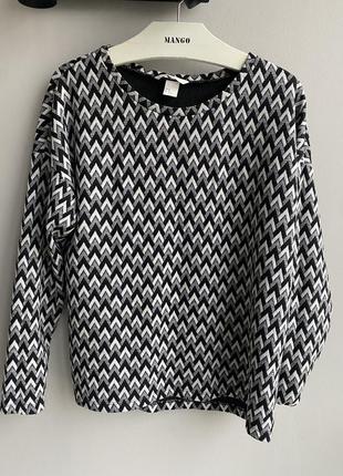 Топ кофта h&m трикотажная кофта, свитшот, свитер орнамент реглан пуловер лонгслив