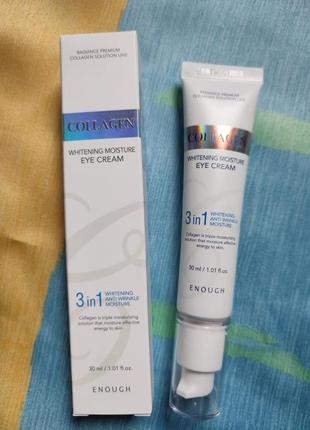 Осветляющий крем для век с коллагеном enough collagen 3 in 1 whitening moisture eye cream 30 мл