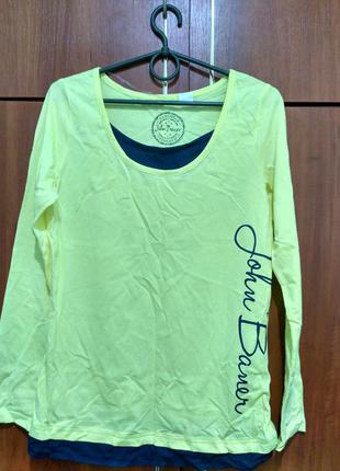 Лимонная футболочка с длинным рукавом новая