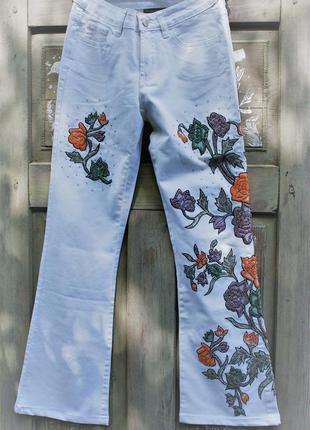 Денім брюки з вишивкою бісером сша