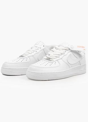 Женские оригинальные кроссовки кожаные nike air force 1 '07 white premium #найк