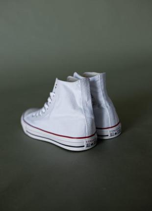 Converse chuck taylor all star high white трендові білі кеди конверс весна літо жіночі унісекс чоловічі белые кеды унисекс9 фото