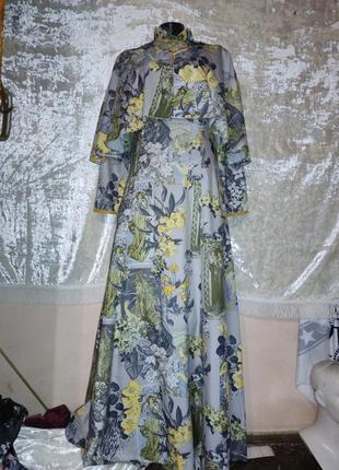 Сукня з пелериною у вінтажному стилі ар-нуво платье с пелериной в винтажном стиле альфонс муха1 фото