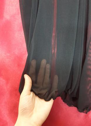 Идеальный чёрный чорний однотонный красный кружевной сексуальный секси перьюар в сеточку прозрачный со стразами на тонких бретелях короткий7 фото