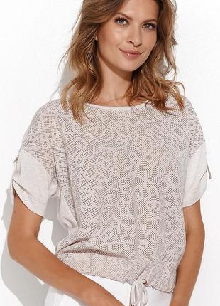 Женская летняя блуза driada zaps бежевая, коллекция весна-лето 2022
