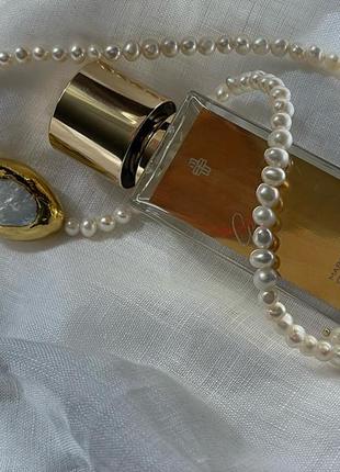 Чокер з великим перлами в позолоті3 фото
